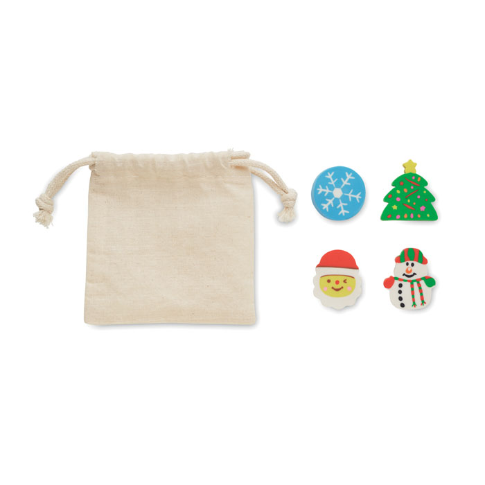 Juego 4 gomas forma Navidad