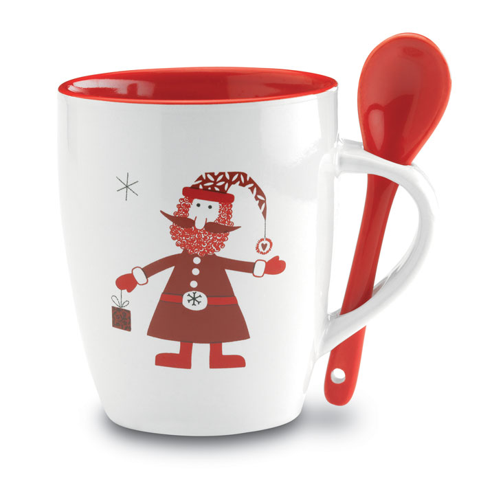 Taza con Cuchara Papá Noel