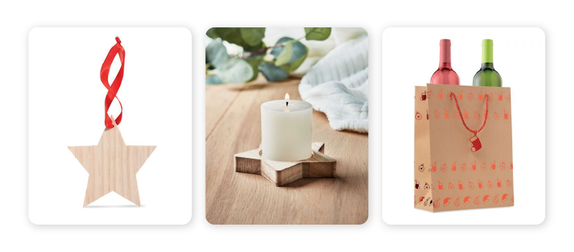 regalos empresariales con decoración navideña
