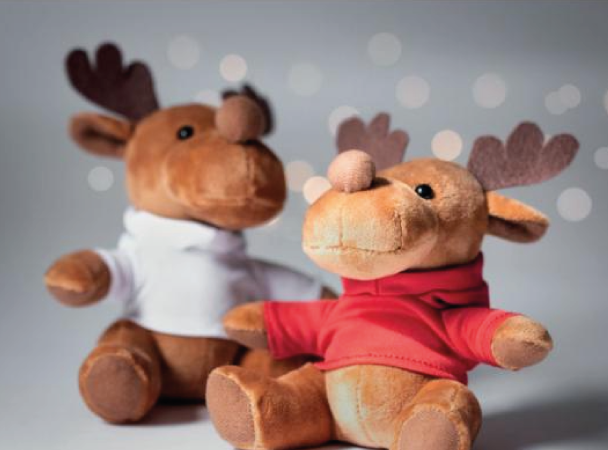 Regalos de navidad recomendados para empresas 2 Peluches reno navideños personalizados