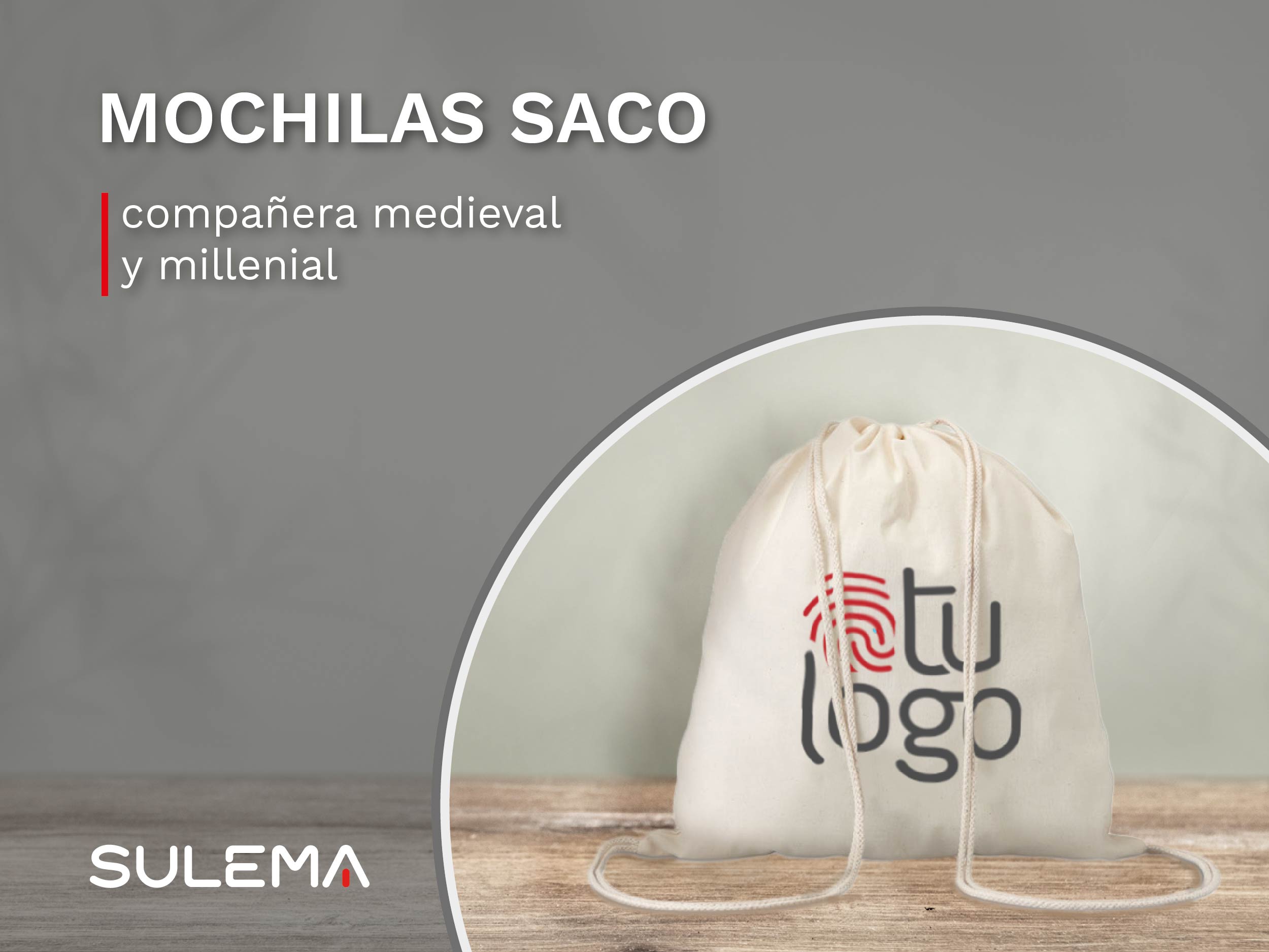 Mochila de cuerdas con el título: mochilas saco