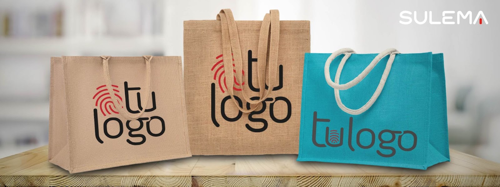 Las bolsas de yute como artículo promocional barato y sostenible 4 bolsas de yute para regalos, personalizadas con tu logo