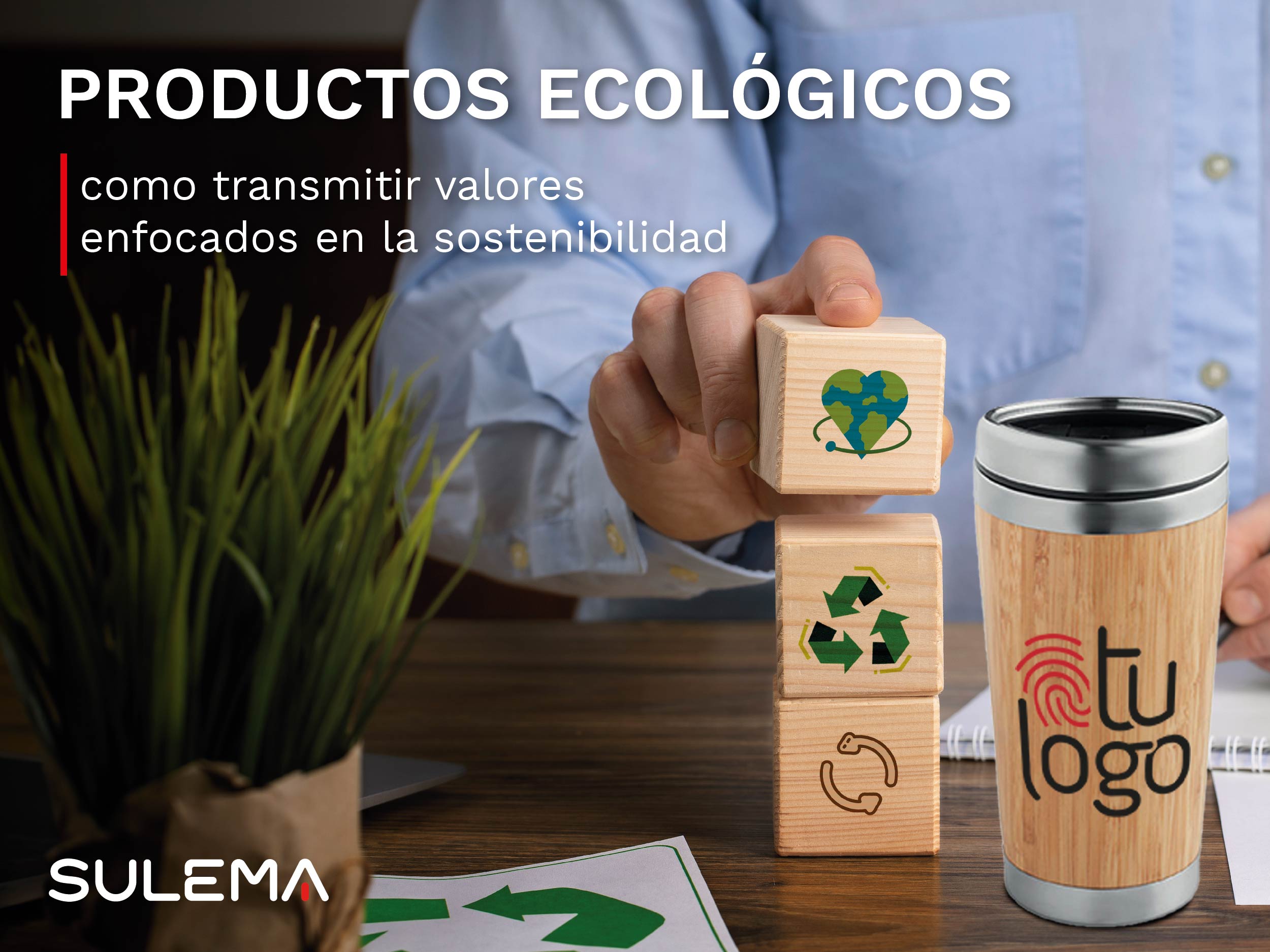Vaso ecológico personalizado con logo empresarial