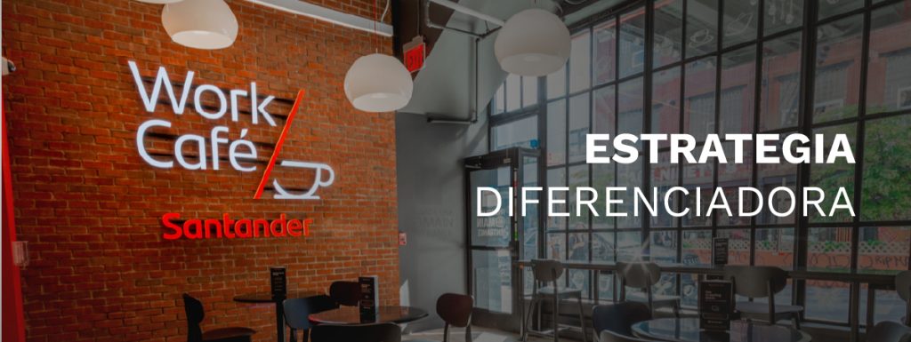 la estrategia diferenciadora de Santander work café