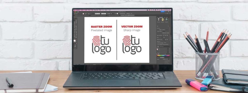 Diferencias entre un logo rasterizado y uno vectorial Imagen raster vs vectorial, calidad al hacer zoom