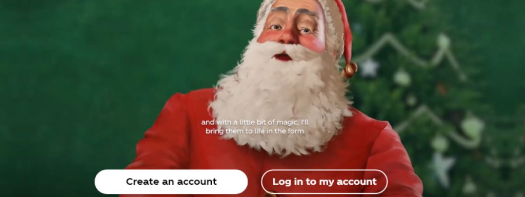 santa claus en create real magic de coca cola